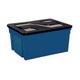 EDA - Bac de rangement avec couvercle 50 l 56 x 41 x 29,5 bleu/noir