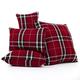 Red Tartan Striped Pattern Fabric Cover Filled Cushion & British Made - 4 Sizes Available - Includes Filling Pad
