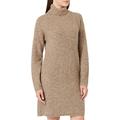 PIECES Damen PCELLEN LS HIGH Neck Knit Dress NOO 17119500, Fossil, XS