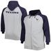 Men's Heather Gray Houston Texans Big & Tall Fleece Raglan Full-Zip Hoodie Jacket