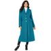 Plus Size Women's Long Wool-Blend Coat by Roaman's in Deep Teal (Size 38 W) Winter Classic