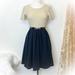 Lularoe Dresses | Beautiful Colorblock Lularoe Amelia Fit & Flare Dress With Pockets | Color: Black/Cream | Size: S