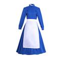 RocailleCos Women's Sophie Hatter Cosplay Costume Sophie Maid Blue Dress Costume Suit (Sophie, XL)