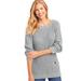 Blair Women's Shaker Pullover Sweater - Grey - M - Misses