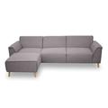 DOMO collection Ecksofa »Jules« mit Longchair, links, silberfarben