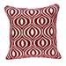 20" x 7" x 20" Transitional Red and White Pillow Cover With Poly Insert