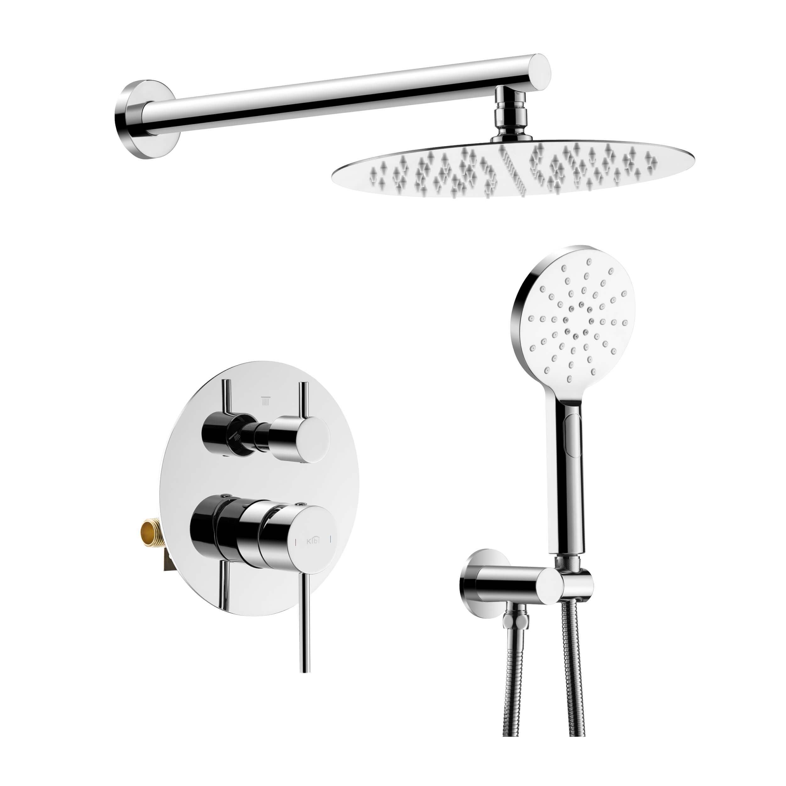 Circular Pressure Balanced 2-Function Shower System with Rough-In Valve
