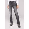 Regular-fit-Jeans SOCCX, Damen, Gr. 28, Länge 30, grau, Material: 72% Baumwolle, 27% Polyester, 1% Elasthan, Zusatz: Enthält nichttextile Teile tierischen Ursprungs (Badge), Abriebeffekte, casual, regular fit, Jeans, mit breiten Nähten