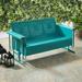 Lark Manor™ Gaume Gliding Metal Bench in Blue | 32.5 H x 28 W x 65.75 D in | Outdoor Furniture | Wayfair 1743B7A83AB14068AF90DFDEE880797A