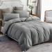 Eider & Ivory™ Fordbridge Jersey Duvet Cover Set Cotton/Jersey Knit/T-Shirt in Gray | King Duvet Cover + 2 King Shams | Wayfair