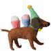 The Holiday Aisle® Cute Felt Pup Brings Charm Hanging Figurine Ornament Fabric in Brown | 4 H x 1.5 W x 5 D in | Wayfair