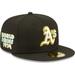 Men's New Era Black Oakland Athletics 1974 World Series Champions Citrus Pop UV 59FIFTY Fitted Hat