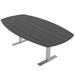 Skutchi Designs, Inc. 6 Person Arc Boat Conference Table w/ Metal T Bases Wood/Metal in Gray/Black | 29 H x 70 W x 45.25 D in | Wayfair