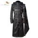 Veste à Capuche en Cuir pour Homme Manteau Médiéval Gothique Renaissance Punk Manches sulf