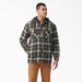 Dickies Men's Water Repellent Flannel Hooded Shirt Jacket - Dark Olive/black Plaid Size Lt (TJ211)