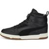 Sneaker PUMA "RBD GAME WTR", Damen, Gr. 43, schwarz (puma schwarz, puma schwarz, puma team gold), Leder, sportlich, Schuhe, Sneakerboots, Winterschuhe