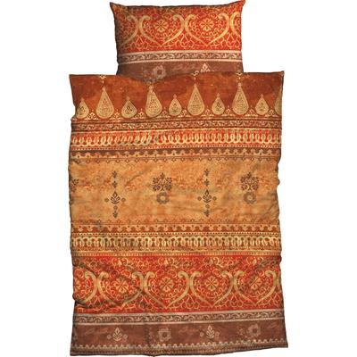 Bettwäsche CASATEX "Indi", orange (terra), B/L: 240cm x 220cm, 2 St., Biber, B/L: 80cm x 80cm & 80cm x 80cm, Biber, Obermaterial: 100% Baumwolle, Bettwäsche, romantisch, orientalisch, weich und gemütlich Image