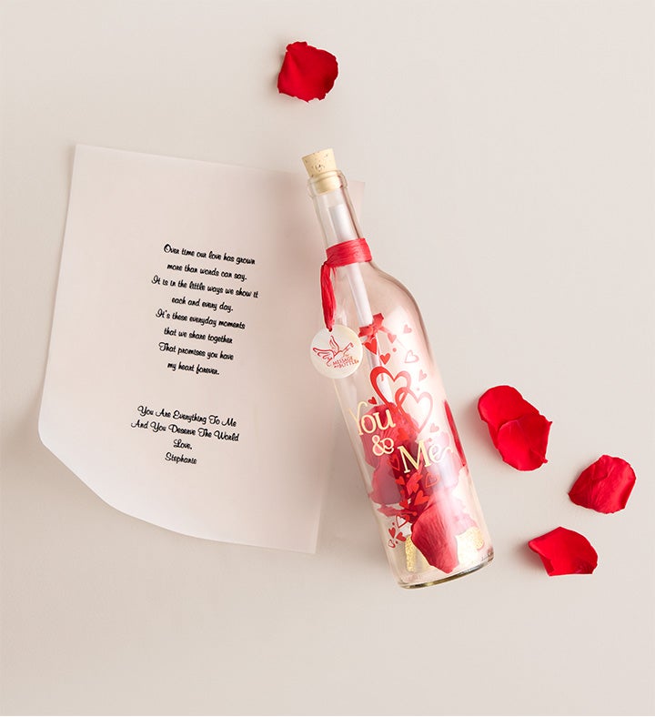 1-800-Flowers Seasonal Gift Delivery Message In A Bottle 'You & Me' True Love Scroll | Happiness Delivered To Their Door