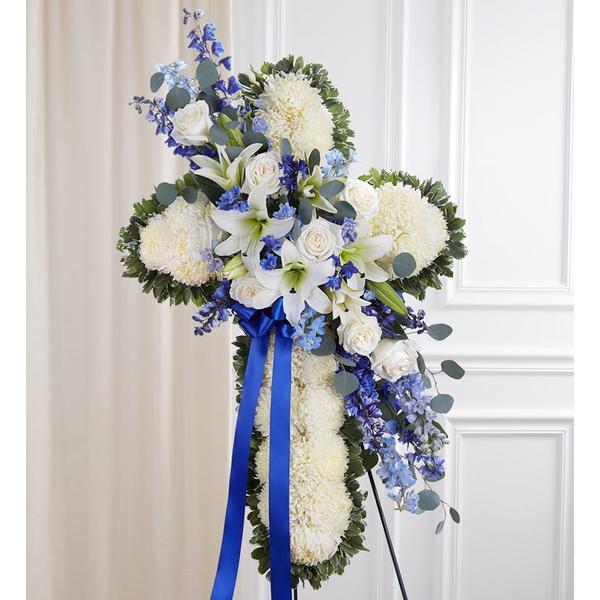 1-800-flowers-everyday-gift-delivery-peace---prayers-blue---white-standing-cross-|-happiness-delivered-to-their-door/