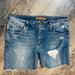 Anthropologie Shorts | Joes Jeans Distressed Stretch Denim Shorts Size 27 From Anthropologie | Color: Blue | Size: 27