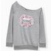 Torrid Sweaters | Breast Cancer Awareness - Sequin Lips Grey Terry Off Shoulder Sweatshirt | Color: Gray/Pink | Size: 2x