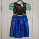 Disney Costumes | Anna Costume Disney Frozen Fits Sizes 4 To 6x | Color: Black/Blue | Size: Girls Fits 4 To 6x