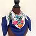 Gucci Accessories | Display Gucci Scarf Flora Print Multicolor Blue Border Silk Wrap With Defect | Color: Blue/White | Size: Os