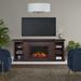 Winterset 74" Slim Electric Fireplace TV Stand by Real Flame in Brown | 31.5 H x 74 W x 13.5 D in | Wayfair 8022E-DW