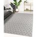 Gray/White 120 x 96 x 0.08 in Area Rug - KAVKA DESIGNS TRON Geometric Machine Woven Area Rug in Gray | 120 H x 96 W x 0.08 D in | Wayfair