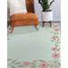 Green/Pink 84 x 60 x 0.08 in Area Rug - Red Barrel Studio® Floral Machine Woven Area Rug in Mint/Pink | 84 H x 60 W x 0.08 D in | Wayfair