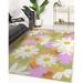 Pink 144 x 108 x 0.08 in Area Rug - Red Barrel Studio® Floral Machine Woven Area Rug in Green/ | 144 H x 108 W x 0.08 D in | Wayfair