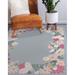 Gray/Pink 84 x 60 x 0.08 in Area Rug - Red Barrel Studio® Floral Machine Woven Area Rug in Gray/Red/Pink | 84 H x 60 W x 0.08 D in | Wayfair