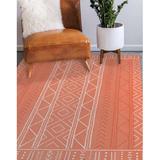 Orange 144 x 108 x 0.08 in Area Rug - Foundry Select Geometric Machine Woven Polyester Area Rug in Polyester | 144 H x 108 W x 0.08 D in | Wayfair