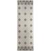 Ivory/Cream 2'6" x 8' Kitchen Mat - Foundry Select Calesha Ada Kitchen Mat 96.0 x 30.0 x 0.08 in white/black/brown | Wayfair