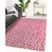 Pink 84 x 60 x 0.08 in Area Rug - Everly Quinn Animal Print Machine Woven Polyester Area Rug in Polyester | 84 H x 60 W x 0.08 D in | Wayfair