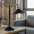 Lampe de table pivotante Lampe de chevet rétro réglable en hauteur noir Lampe de table laiton