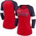 Women's Nike New England Patriots Heather Red/Heather Navy Football Pride Raglan 3/4-Sleeve T-Shirt
