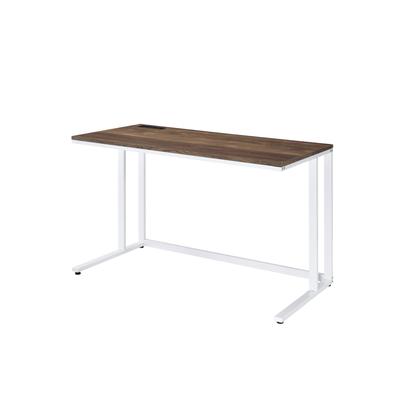 Built-In Usb Port Writing Desk by Acme in Walnut White