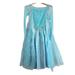 Disney Costumes | Disney Store Frozen Queen Elsa Glitter Sequin Blue Halloween Costume Dress 9/10 | Color: Blue/White | Size: 9-10