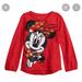 Disney Shirts & Tops | Disney Red Sequin Long Sleeve Minnie Mouse 4t Top | Color: Red/White | Size: 4tg