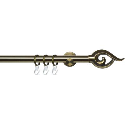 Gardinenstange LIEDECO "Stilgarnitur 20 mm Blues Bessie" Gr. 1, gold (messingfarben, antikgoldfarben), L:120cm Ø:20mm, Eisen, Gardinenstangen, Gardinenstange Komplett Image