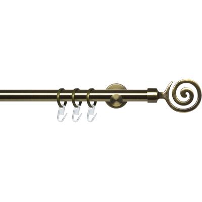 Gardinenstange LIEDECO "Stilgarnitur 20 mm Blues Eric" Gr. 5, gold (messingfarben, antikgoldfarben), L:200cm Ø:20mm, Eisen, Gardinenstangen, Gardinenstange Komplett Image