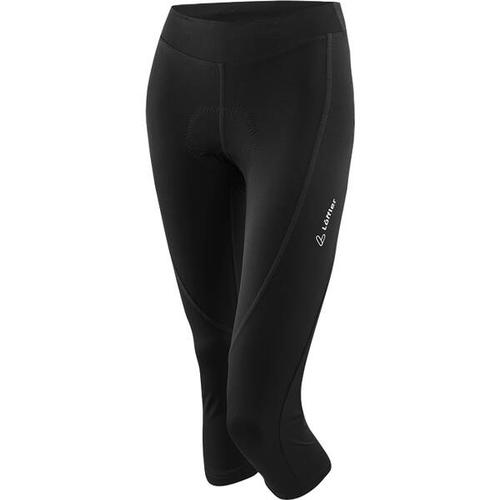 LÖFFLER Damen Tight W 3/4 BIKE TIGHTS TOUR II, Größe 44 in Schwarz