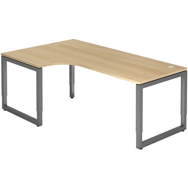 HAMMERBACHER Winkelschreibtisch »R-Line« 200 cm 90°-Winkel Gestell graphitfb. braun, 200x85x120 cm