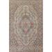 Antique Beige Distressed Tabriz Persian Area Rug Handmade Wool Carpet - 9'1" x 12'4"