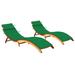 vidaXL Sun Loungers 2 pcs with Cushions Solid Acacia Wood - 72.4" x 21.7" x 25.2"