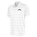 Men's Antigua White Los Angeles Chargers Metallic Logo Compass Polo