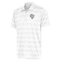 Men's Antigua White Los Angeles Rams Metallic Logo Compass Polo