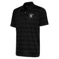 Men's Antigua Black Las Vegas Raiders Metallic Logo Compass Polo