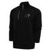 Men's Antigua Black/Charcoal Carolina Panthers Metallic Logo Generation Quarter-Zip Pullover Top